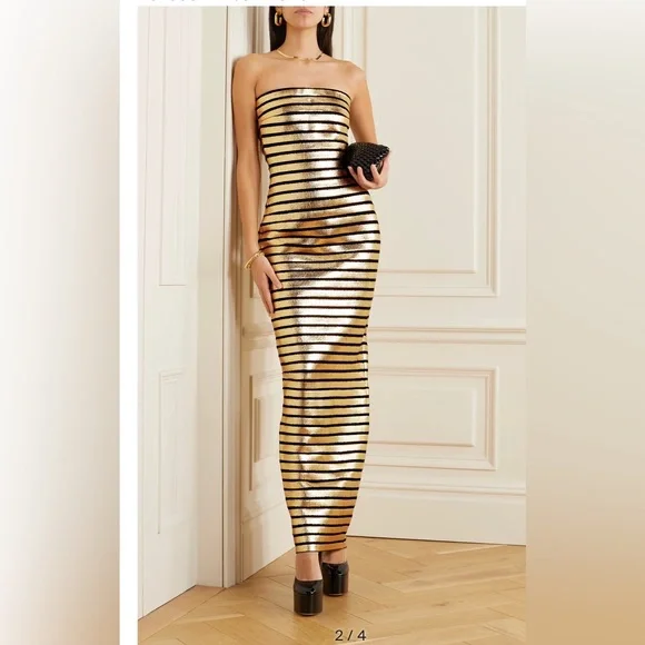Gold Balmain Metallic Dress Balmain Dresses Balmain Metallic Gold